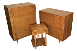 Vintage Colonists Craft Solid Maple Bedroom Furniture Three Piece Set, Late 1930s-Early 1940s