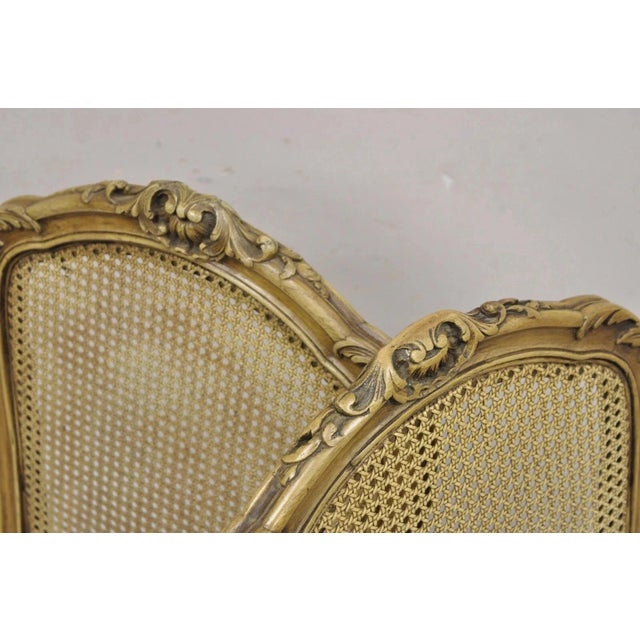 Antique French Provincial Louis XV Style Carved Walnut Cane Side Chair - A Pair For Sale - Image 11 of 11