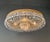 Art Deco Antique Oval Flush Mount Chandelier Brass Crystal Ceiling Light Restored Gold For Sale - Image 3 of 10