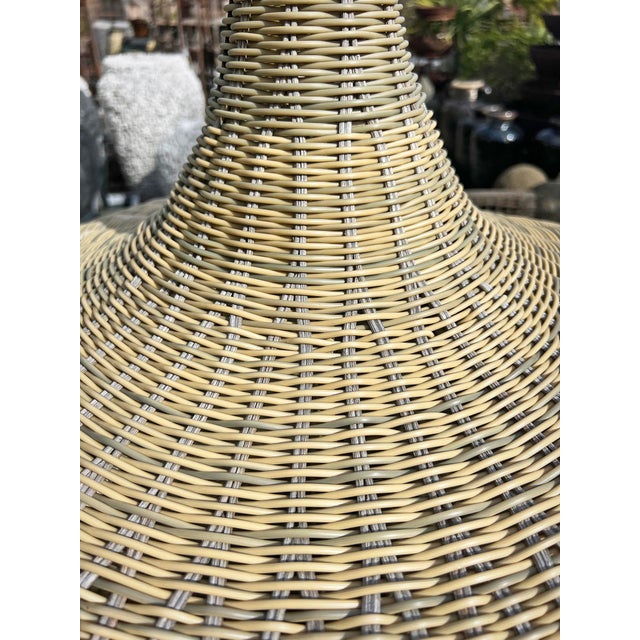 Outdoor Faux Rattan Gourd Pendant Light Medium For Sale - Image 4 of 7