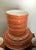 Easily update your table with this coral color Mid Century Modern china set with gilt chain pattern! "Chain Link" from...