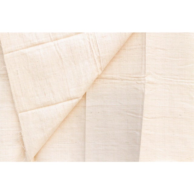 Indian Organic Peace Silk Throw, Oatmeal Stone For Sale - Image 3 of 5