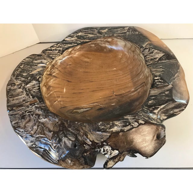 Contemporary Early 21st Century Organic Modern Handmade Teak Root Bowl For Sale - Image 3 of 9