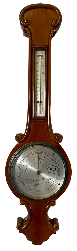 Victorian Mahogany Banjo Barometer by James H Kelly of Glasgow, 1880s