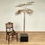 Lofty vintage Italian regency modern palm tree sculpture crafted in brass in stylized form and set in a black lacquer...