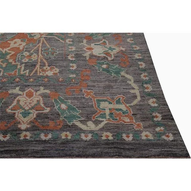 1990s Handwoven Persian Sultanabad Area Rug 12’11” X 19’5″ For Sale - Image 5 of 13