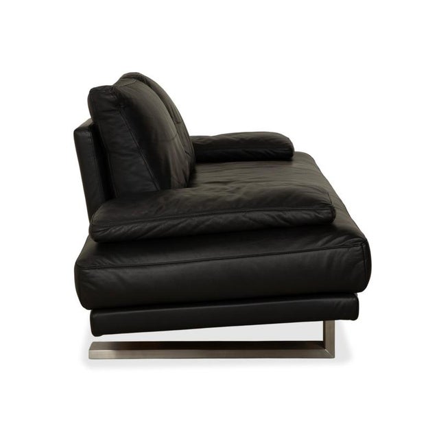Model 6600 2-Seater Sofa in Black Leather from Rolf Benz For Sale - Image 12 of 15