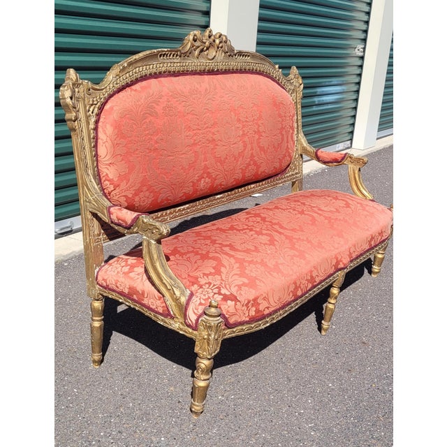 Antique Imperial Style French Rococo Settee For Sale - Image 4 of 12