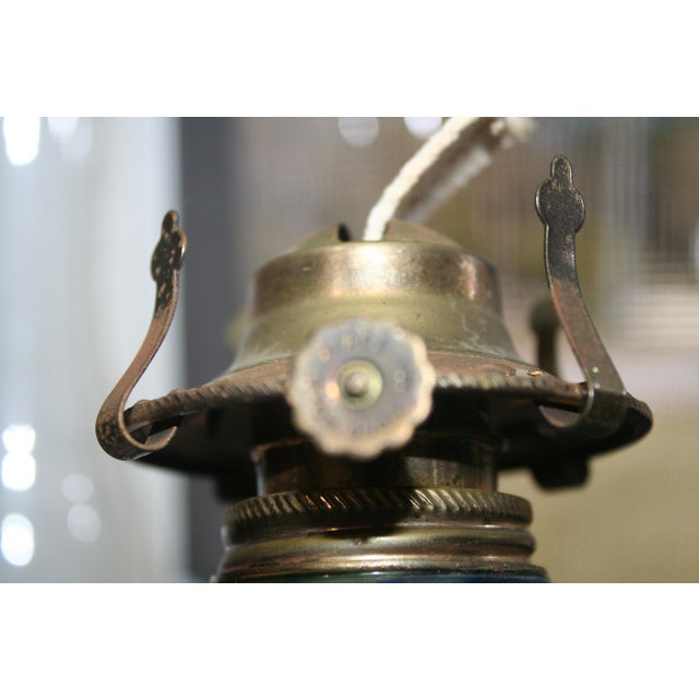 Art Nouveau Vintage Art Nouveau Style Oil Lamp For Sale - Image 3 of 10