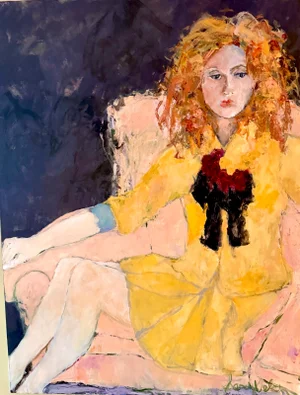 "The Yellow Dress" Original Painting by Sandy Welch
