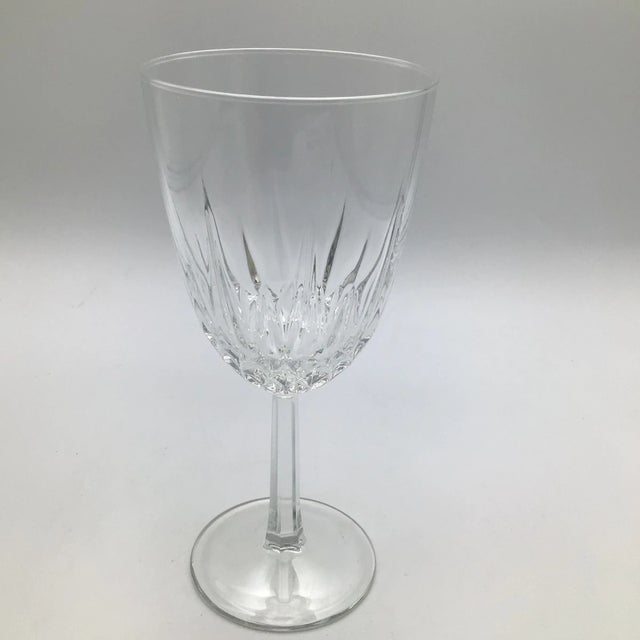 French French Hexagon Stemmed Crystal Water Goblets-Set of 8 For Sale - Image 3 of 13