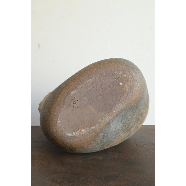 Gray Contemporary Japanese Ceramic Vase / Sculptural Twisted Form / Abstract /Po391 For Sale - Image 8 of 17