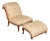 French Louis XV Style Two Piece Chaise Lounge Chair With Ottoman For Sale