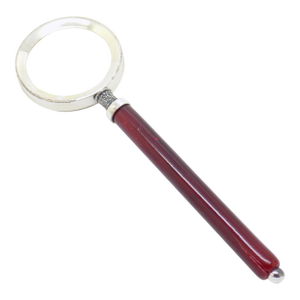 Vintage Italian Handmade Genuine Silver and Wood Purse Small Portable Magnifier