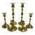 Vintage Graduated Brass Candlestick Set of 6 – Hollywood Regency Table Candle Holders For Sale