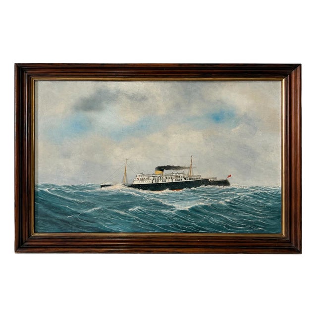 Harry J. Jansen, Steamer Bruges, 20th Century, Oil on Platex For Sale