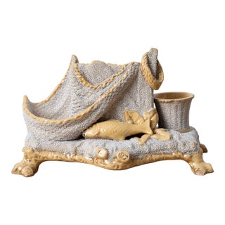 Nautical Yellowware Smoking Stand, Germany, 19th Century For Sale