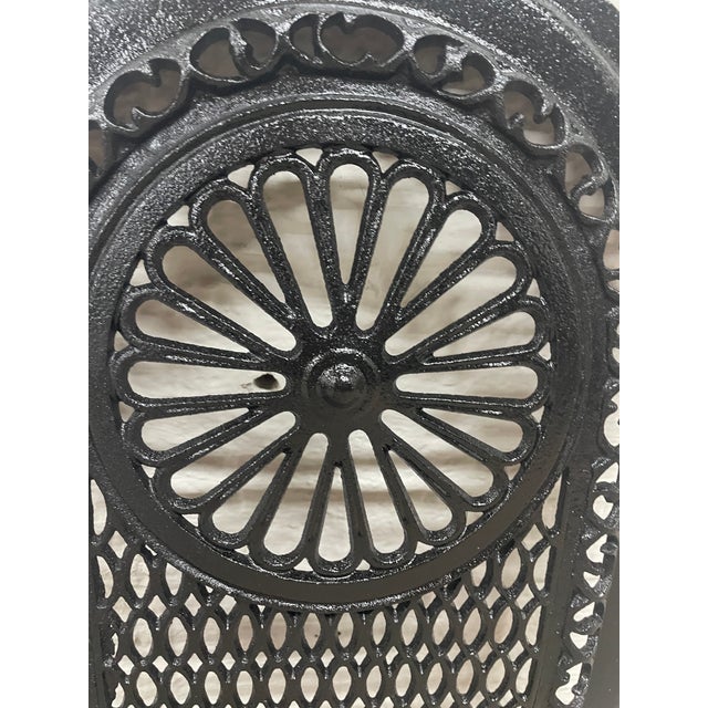 Late 19th Century Cast Iron Antique Fireplace + Insert With Beaded Arch & Rosette Cover 27" X 23" For Sale In Mobile - Image 6 of 7