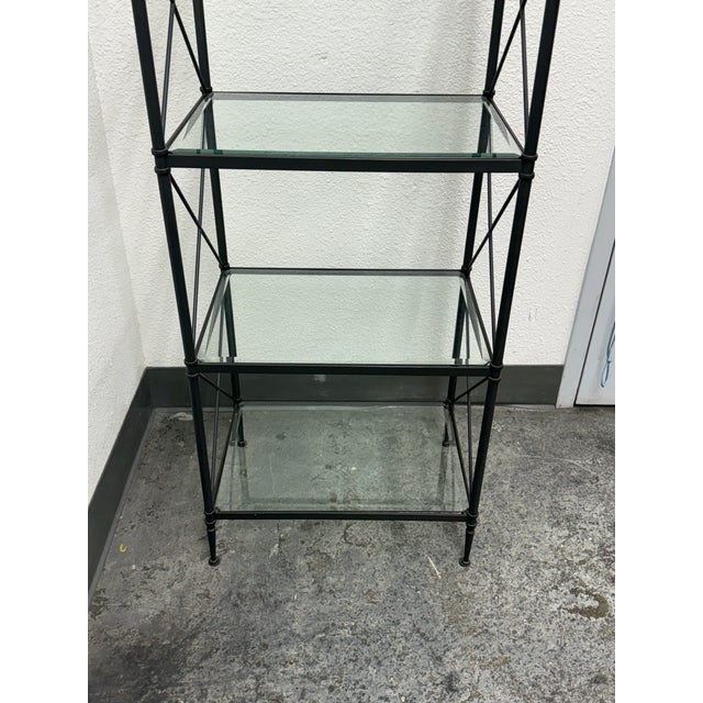 Restoration Hardware Metal + Glass Etagere For Sale - Image 11 of 12