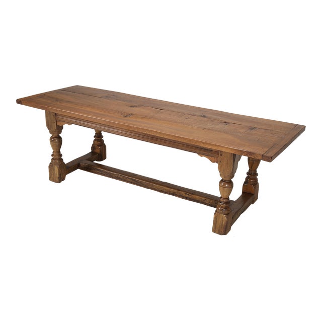Antique English Dining Table or Farmhouse Table Made From Rare Scottish Oak For Sale