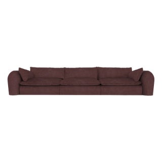 Modern Comfy Sofa in Bordeaux Famiglia Fabric by Collector For Sale