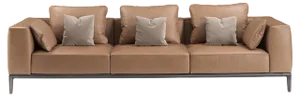 Milo Brown Leather Sofa by Stefano Giovannoni