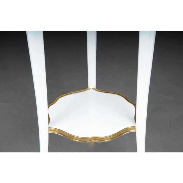 20th Century French Salon Side Table in White attributed toF. Linke For Sale - Image 5 of 12
