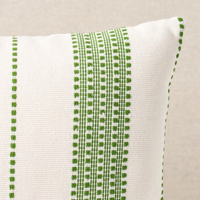 This pillow features Lubeck Stripe with a knife edge finish. Lubeck Stripe is simple, charming and woven entirely by hand....