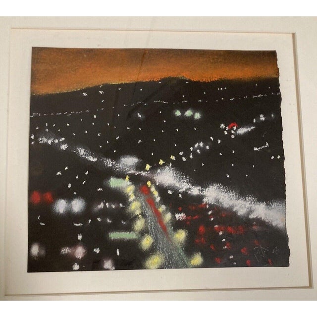 Vibrant and atmospheric pastel by renowned California artist Peter Alexander. Titled “LAX Peyden” and dated 1992, this...