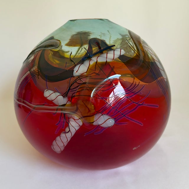 Large Art Glass Vase - Daniel Edler Graffiti Helix Series For Sale In Dallas - Image 6 of 9