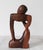 Wood Mid-Century Abstract Modern Hand-Carved Thinking Figural Sculpture For Sale - Image 7 of 10