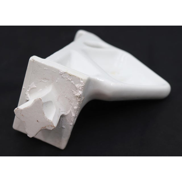 Mid 20th Century Vintage Ceramic White Corner Wall Soap & One Toothbrush Holder For Sale - Image 5 of 6
