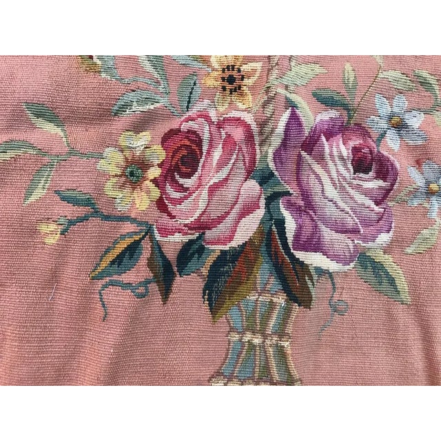 Nice late 19th century Aubusson tapestry or rug, Napoleon the third period, with a beautiful floral design and nice colors...