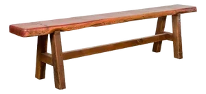 Mingei Style Rustic A-Frame Wooden Bench Made of Railroad Ties with Stretcher