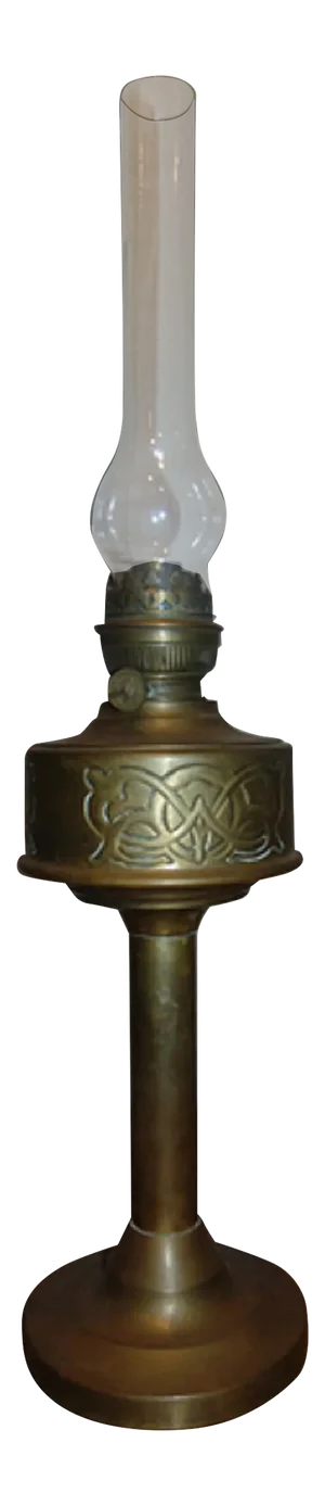 Antique Art Nouveau Brass Oil Table Lamp