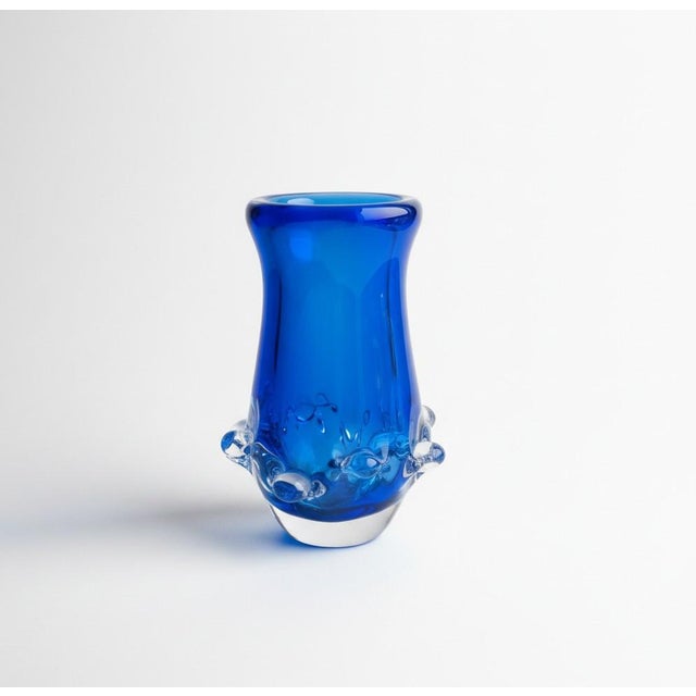 1970s Vintage Czech Art Glass Vase in Blue Metallurgical Glass by Ladislav Paleček, 1970s For Sale - Image 5 of 5