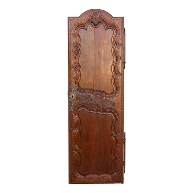 Mid-19th Century French Carved Walnut Door For Sale
