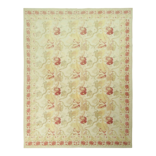Rug & Kilim’s Contemporary Floral Relief Rug in Cream and Gold Tones For Sale