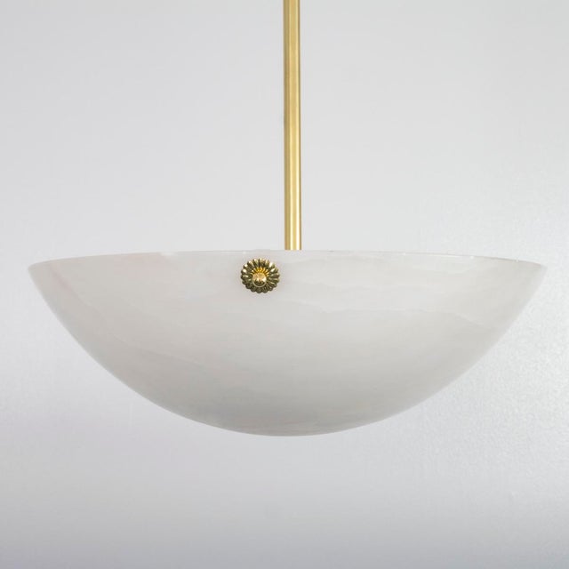 Alabaster dome pendant For Sale - Image 4 of 8