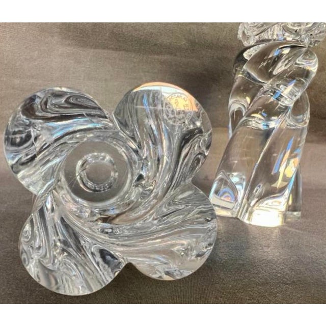 1950s French Twisted Crystal Aladin Candlesticks from Baccarat, 1987, Set of 2 For Sale - Image 5 of 10