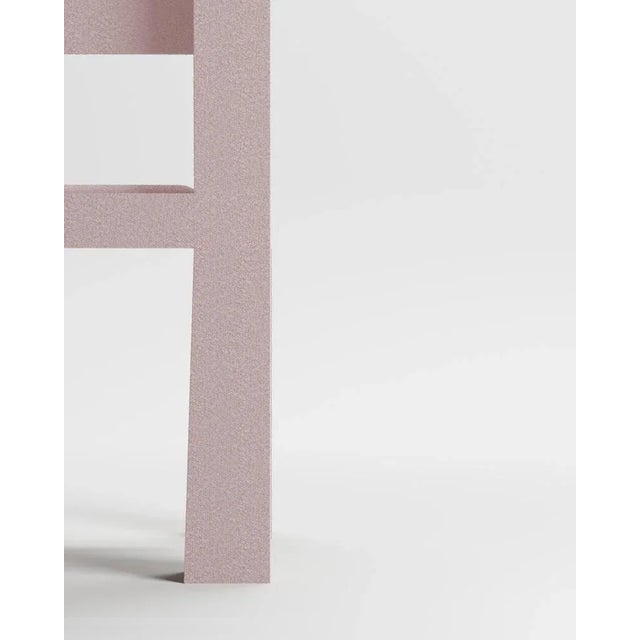 Modern Raw Chair in Pink Bouclé from Collector For Sale - Image 4 of 6