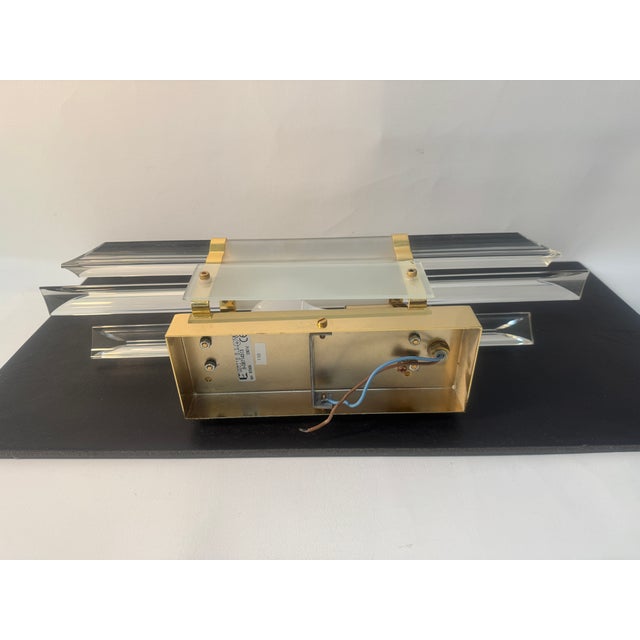 Glass Hollywood Regency Style Wall Lamp, 1970s For Sale - Image 7 of 9