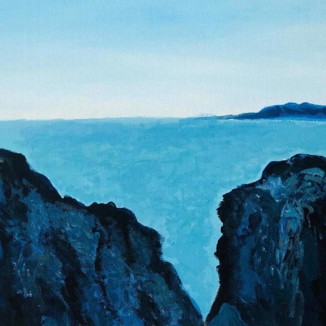 2020s "Evening by the Beach 2" Contemporary Coastal Landscape Acrylic Painting, Framed For Sale - Image 5 of 9