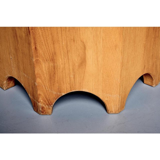 Octagonal Pedestal Table with Round Slate Top, France, 1970s For Sale - Image 9 of 12