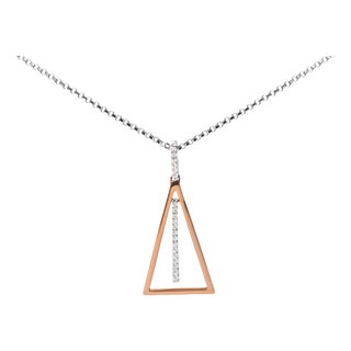 14K Rose and White Gold 1/8 Cttw Diamond Windchime 18" Pendant Necklace (G-H Color, SI1-SI2 Clarity) For Sale