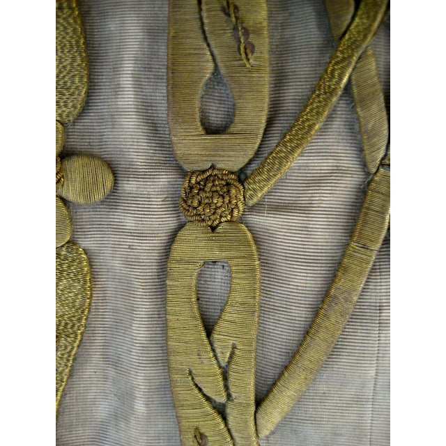 Large Gold Embroidery Monogram Banner Fragment 1800 Hundreds For Sale - Image 6 of 12