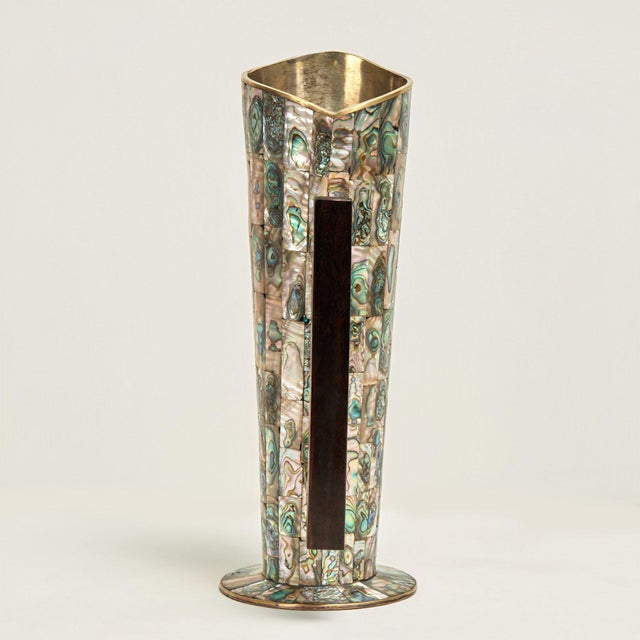 Mid-Century Modern Mid Century Modernist Pitcher With Mother of Pearl For Sale - Image 3 of 12