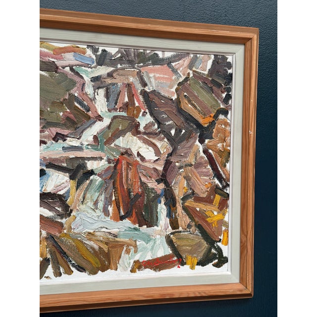 Olle Blomberg, Waterfall, 1972, Oil on Canvas, Framed For Sale - Image 9 of 18