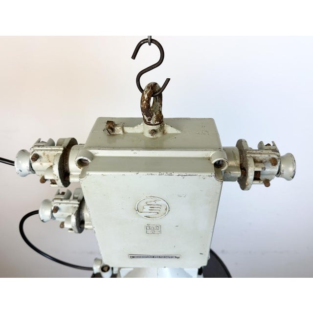 Grey Cast Aluminium Explosion Proof Pendant Lamp with Enameled Shade from Elektrosvit, 1970s For Sale - Image 12 of 18