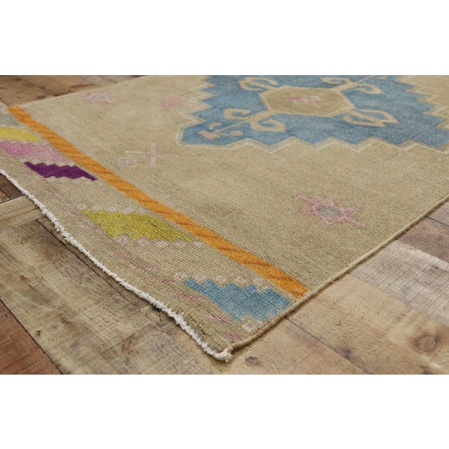 Textile Vintage Turkish Oushak Hallway Rug Runner - 03'05 x 13'03 For Sale - Image 7 of 10